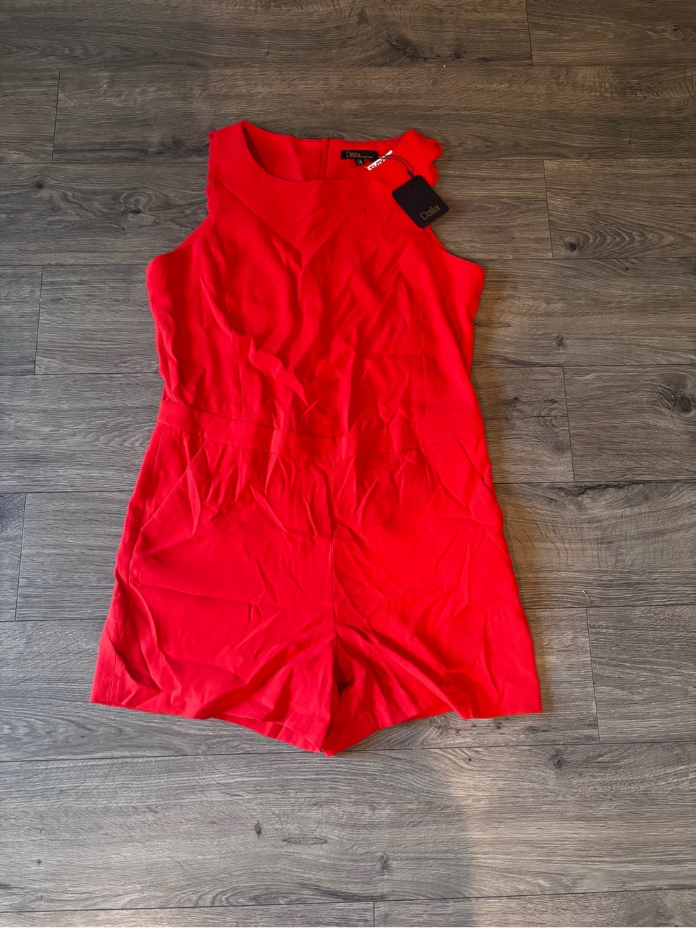 Dalia Vibrant Red Sleeveless Romper